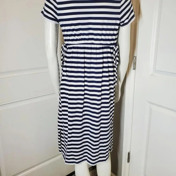 NWT Isabel Maternity Women’s Size XS Short Sleeve Tie-Waist Dress Navy and White - Picture 15 of 15